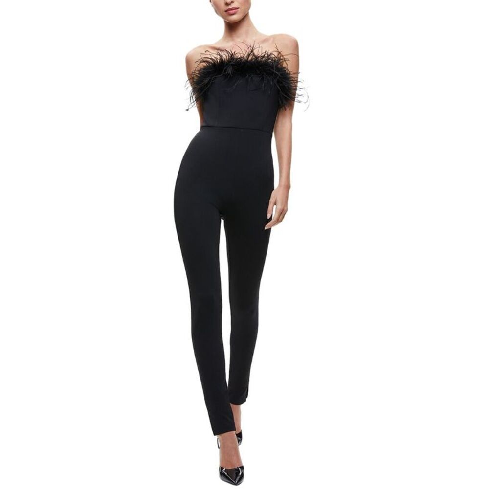 Alice + Olivia Elegant Black Strapless Jumpsuit NWT MSRP $595